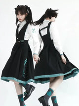 Hatsune Miku Collab Pleated Skirt Black Overalls