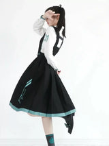 Hatsune Miku Collab Pleated Skirt Black Overalls