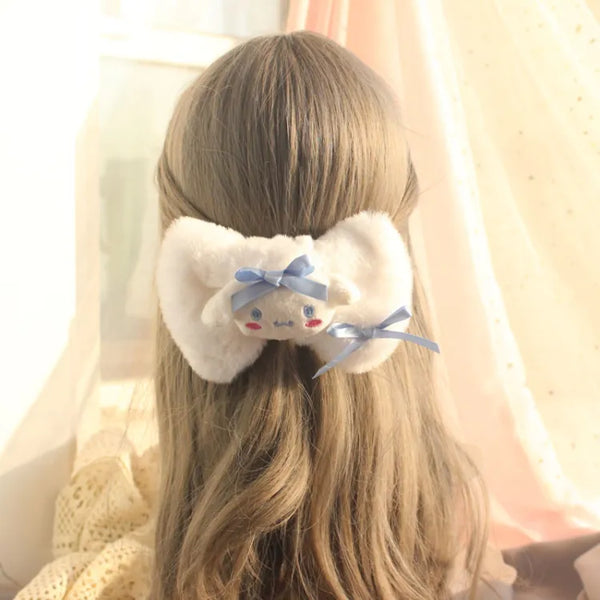 Cinnamoroll Inspired Bowknot Fluffy Hair Rings/Hairclip/Brooch