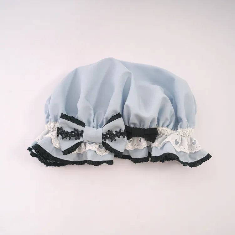 Ruffle Trim Bowknot Baby Hat