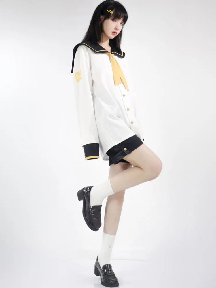 Kagamine Len Sailor Collar White Shirt with Free Tie