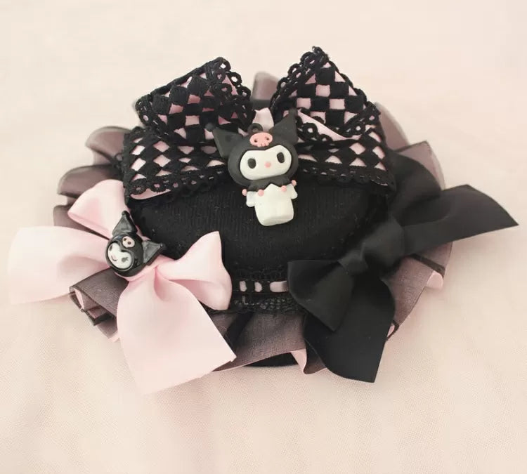 Kuromi Inspired Diamond Pattern KC/Hairclip/Hairband/Mini Hat/Choker