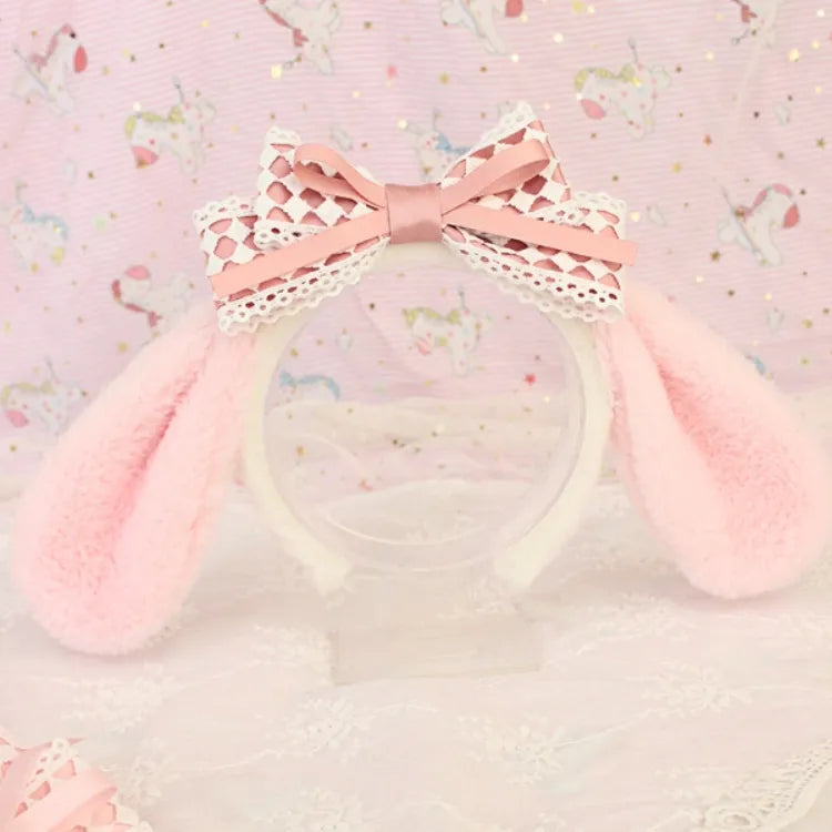 Pink Lace Bowknot Inspired My Melody Ears Sweet