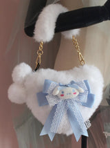 Cinnamoroll Inspired Heart Shape Bowknot Plush Bag